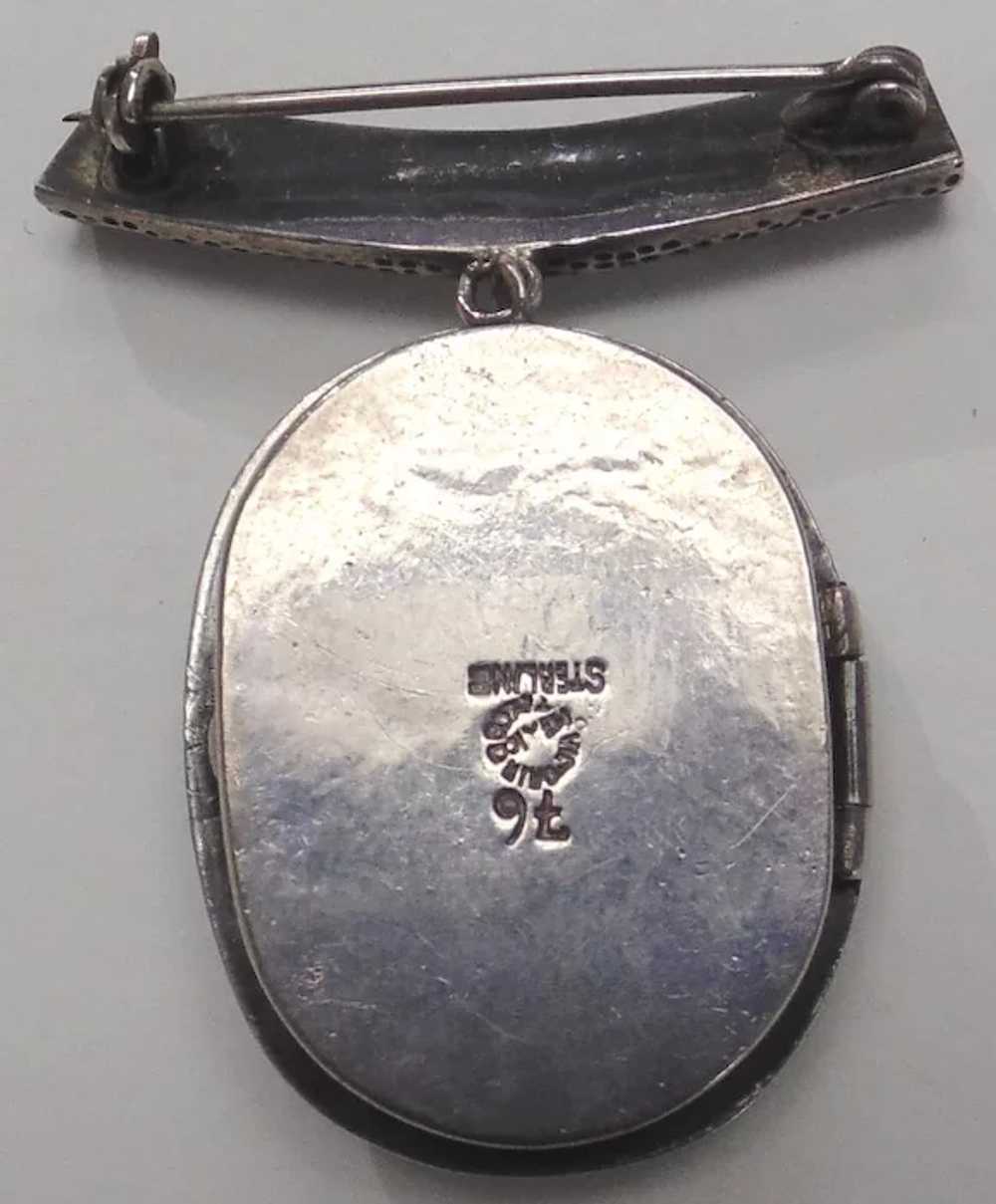 Sterling Silver Floral Locket-Victoria of Taxco - image 2