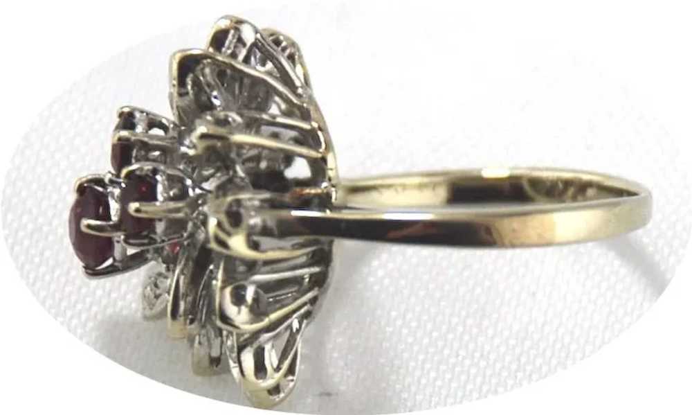 Ruby & Diamond Ring 18kt White Gold Cocktail Ring - image 2