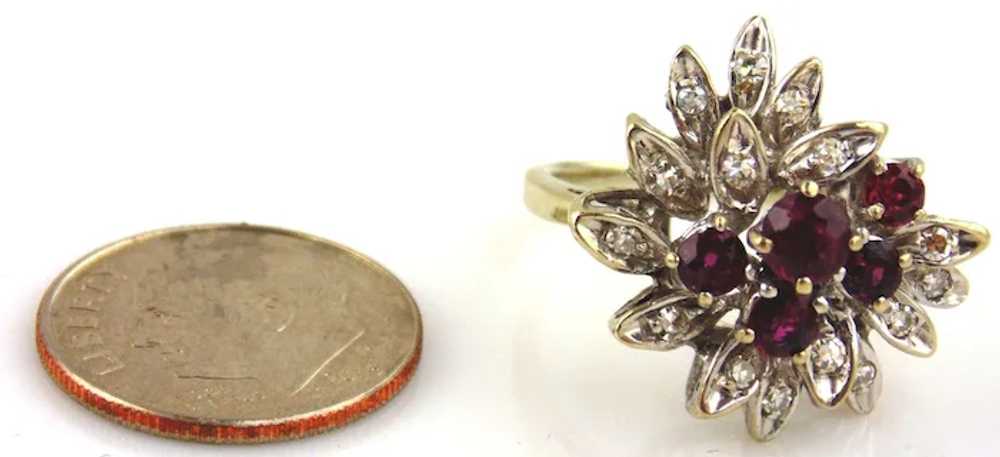 Ruby & Diamond Ring 18kt White Gold Cocktail Ring - image 5