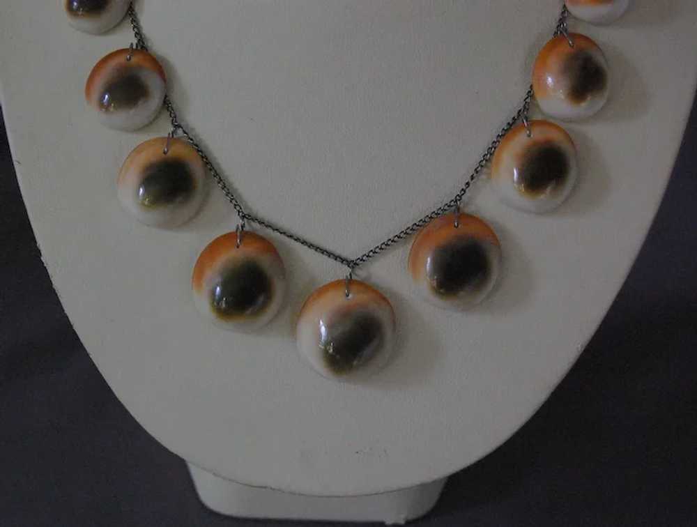 Victorian Operculum Shell Necklace Cats Eye Good … - image 2