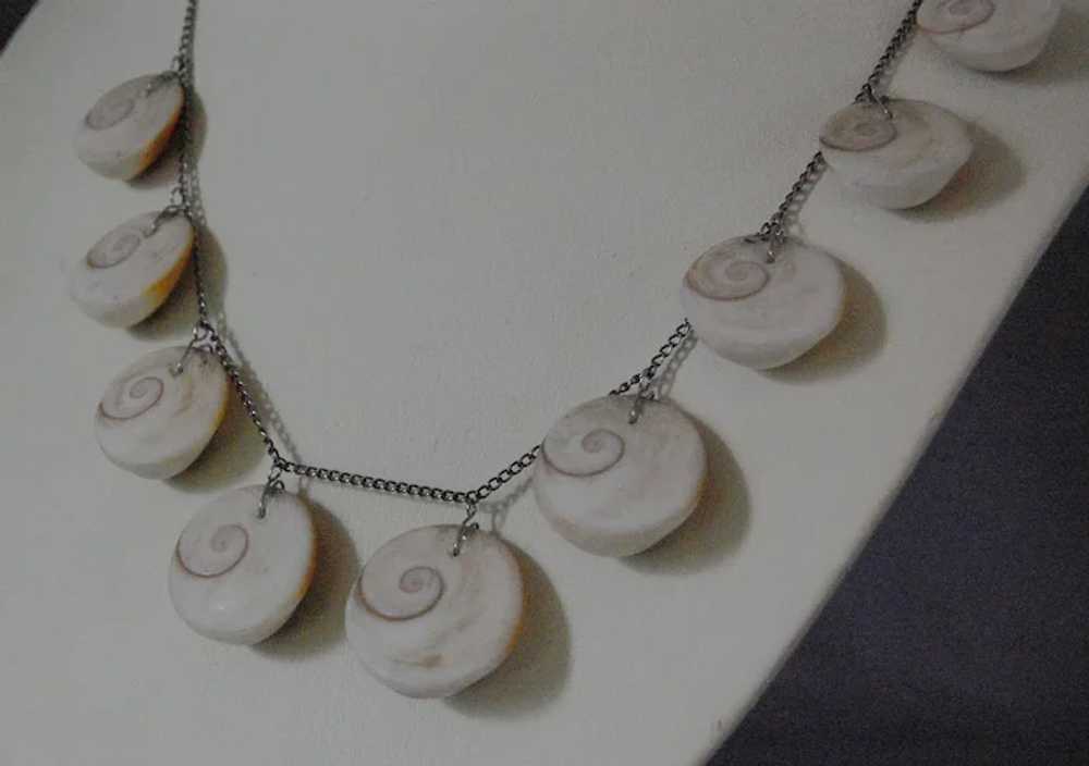 Victorian Operculum Shell Necklace Cats Eye Good … - image 5