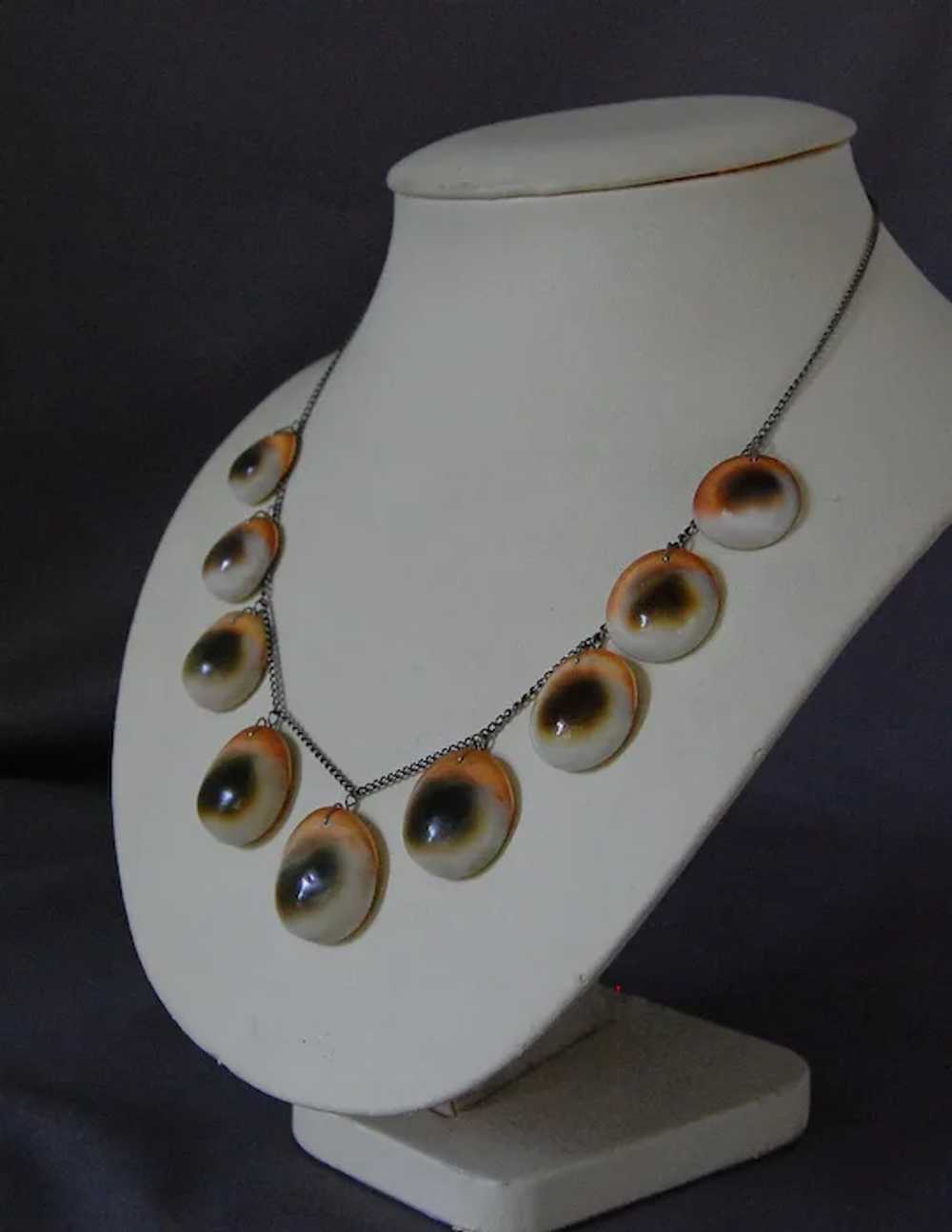 Victorian Operculum Shell Necklace Cats Eye Good … - image 7