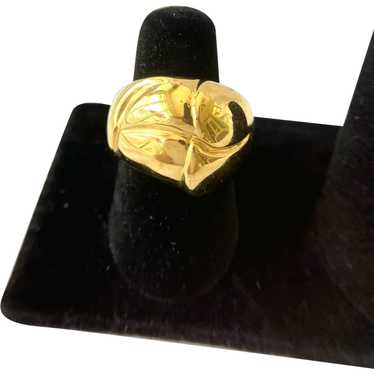 Gold Plated  925 Sterling Silver Band Ring - image 1