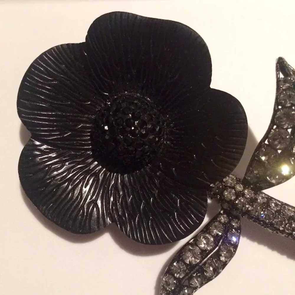 Dramatic Black Flower Pin - image 2