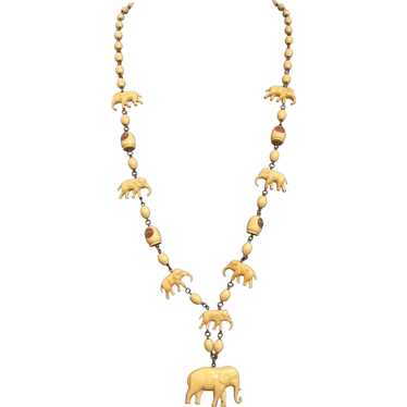 Celluloid Elephant Necklace from the 1920's