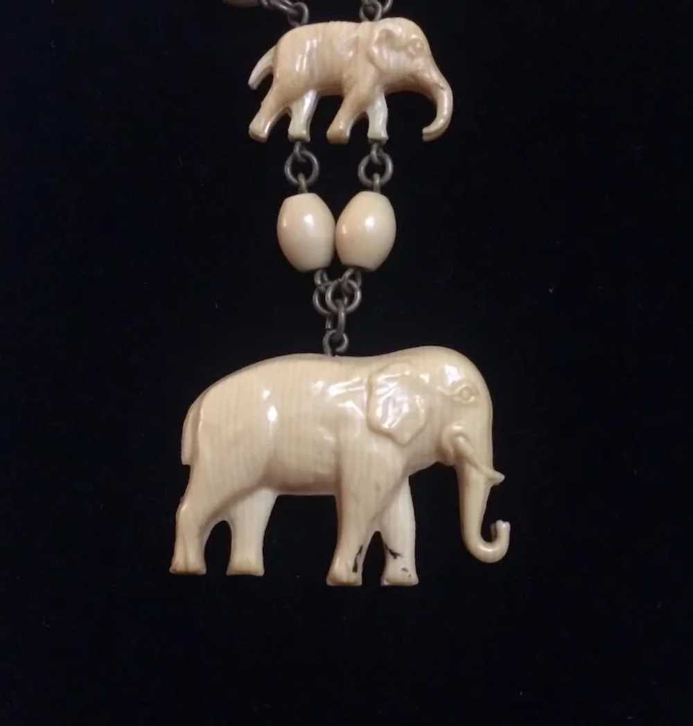 Celluloid Elephant Necklace from the 1920's - image 2