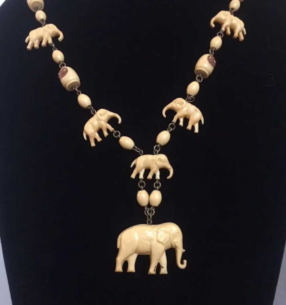 Celluloid Elephant Necklace from the 1920's - image 4