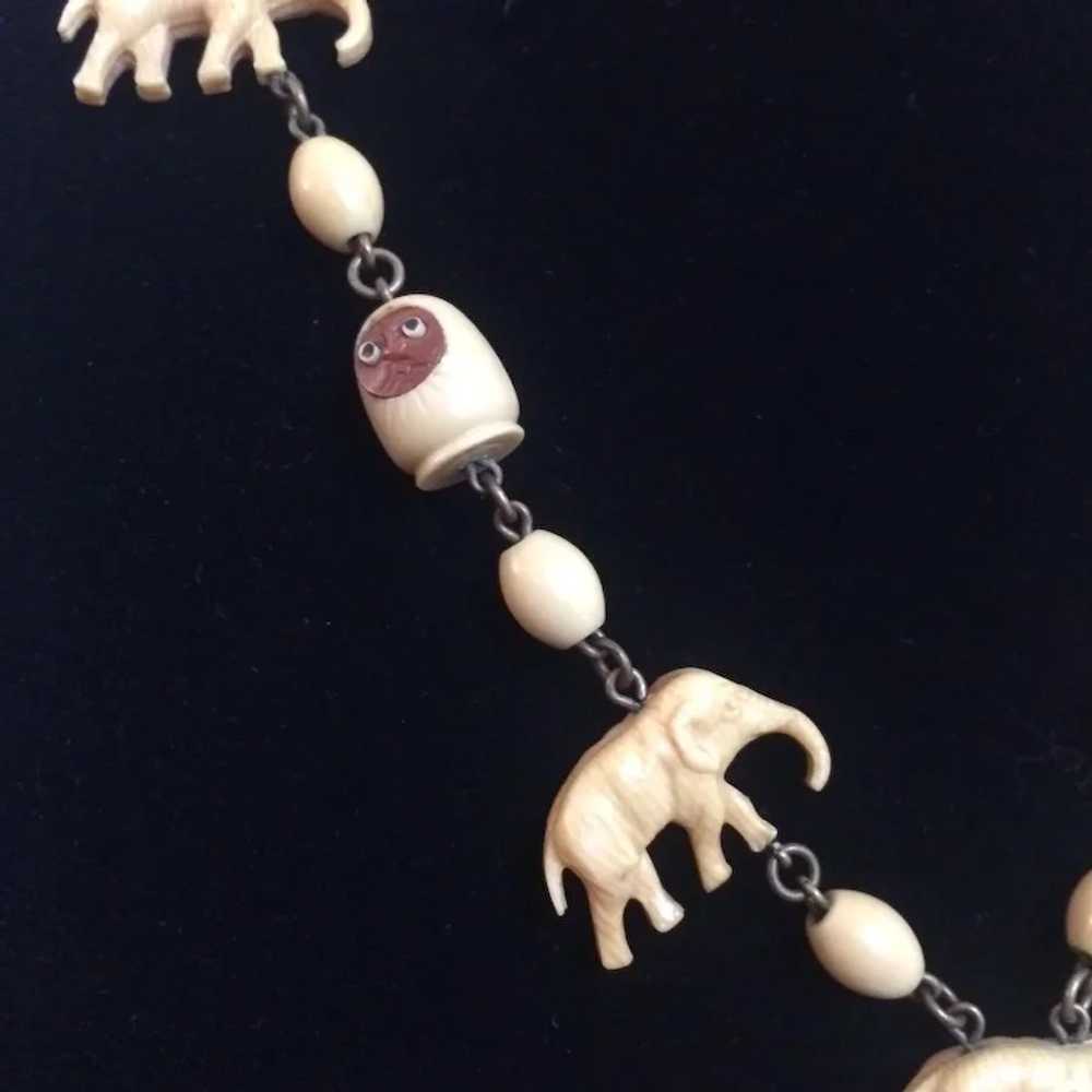 Celluloid Elephant Necklace from the 1920's - image 5