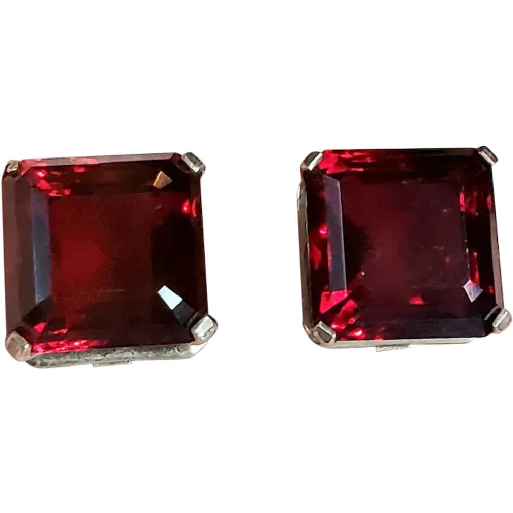 MAZER Ruby Red Crystal Earrings - image 2