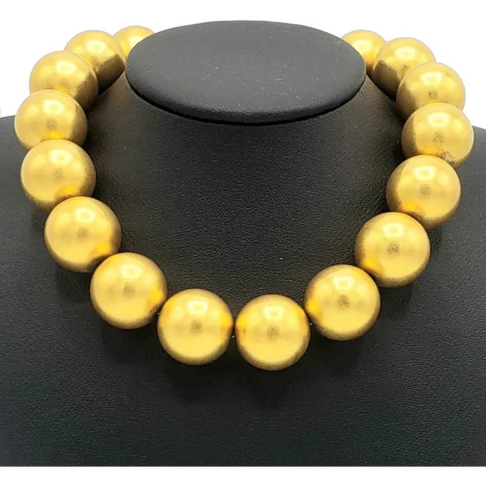 GOLDEN Metal Beaded Necklace - image 1