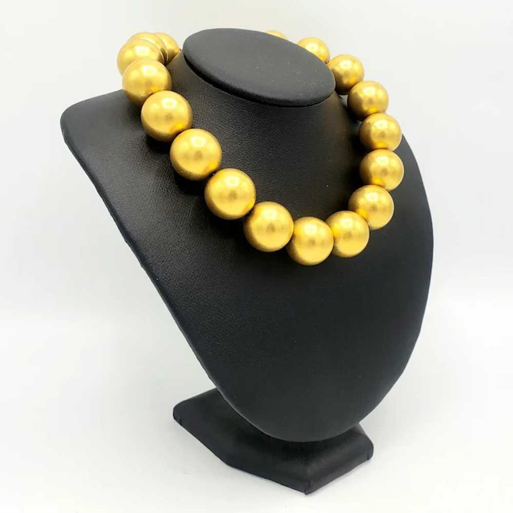 GOLDEN Metal Beaded Necklace - image 3