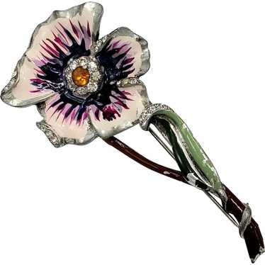 PRETTY Pansy Flower Brooch