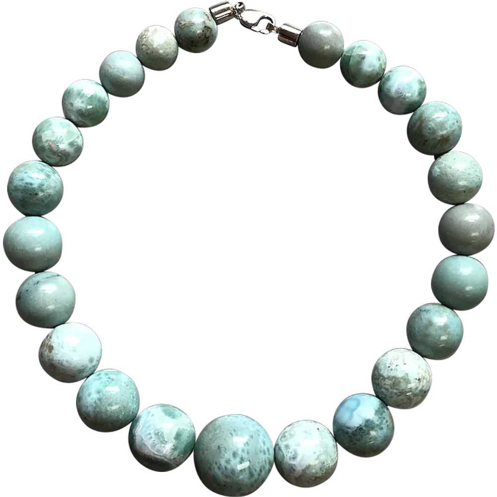 Luscious Larimar Bead Statement Necklace - image 1
