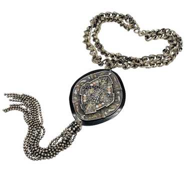 Ball Chain Tassel Pendant/Brooch on Joseff of Hol… - image 1