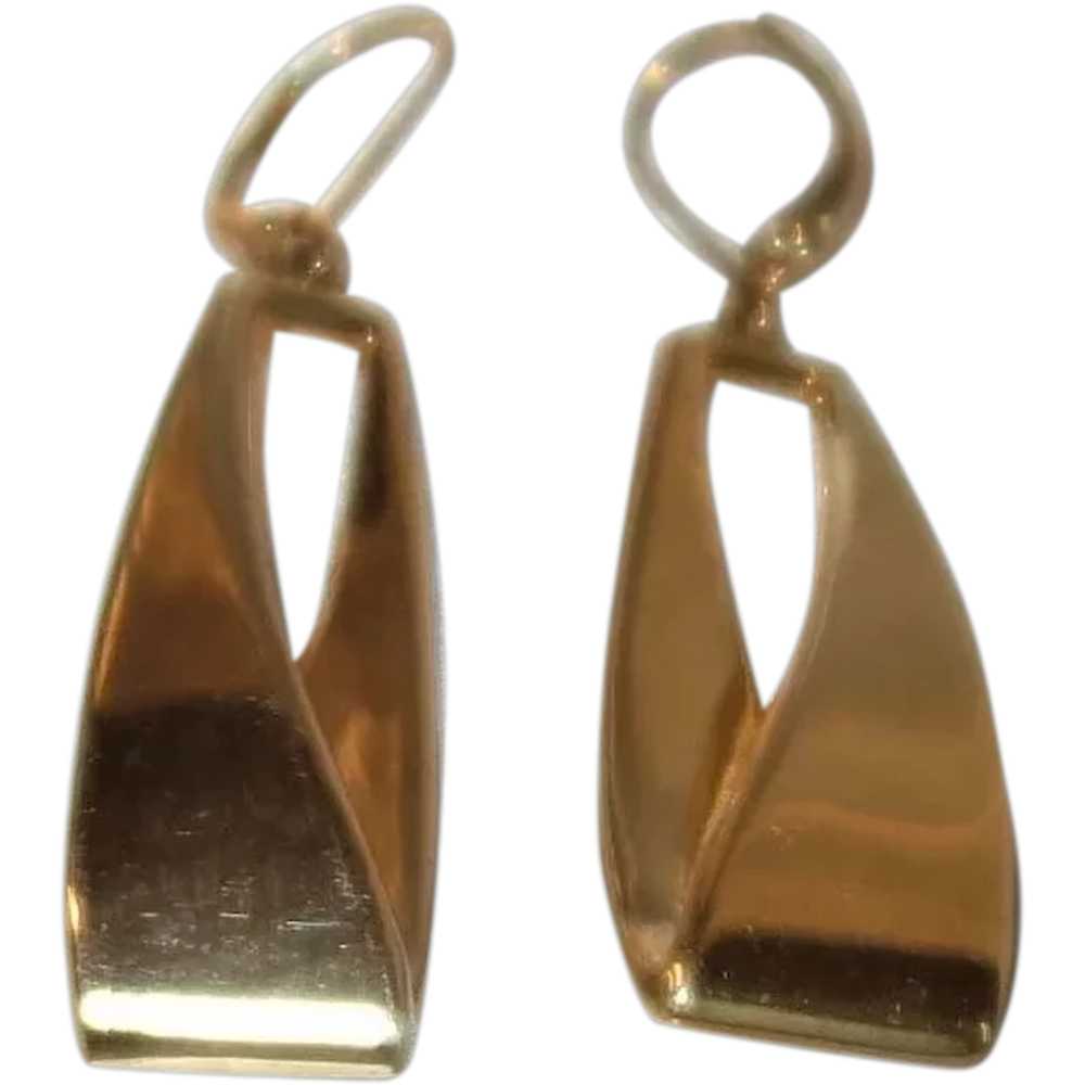 Ann Klein Gold Tone Metal Earrings - image 1