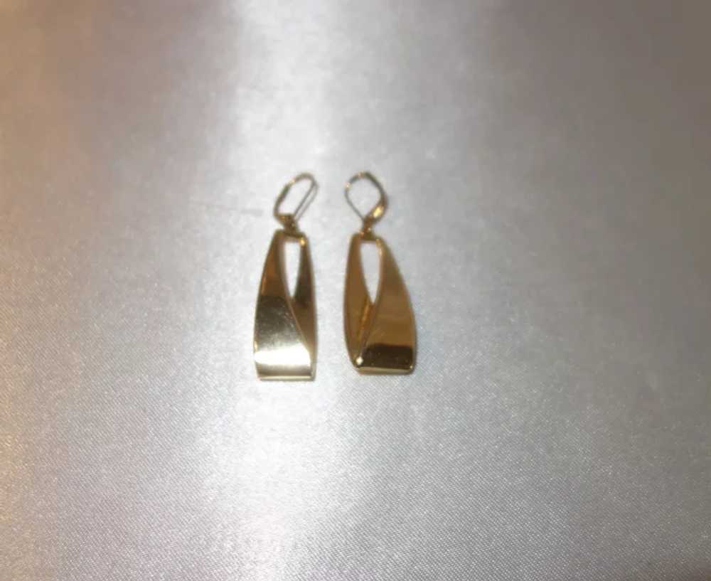 Ann Klein Gold Tone Metal Earrings - image 2