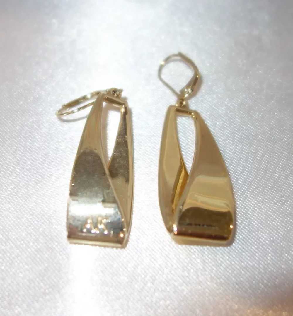 Ann Klein Gold Tone Metal Earrings - image 3