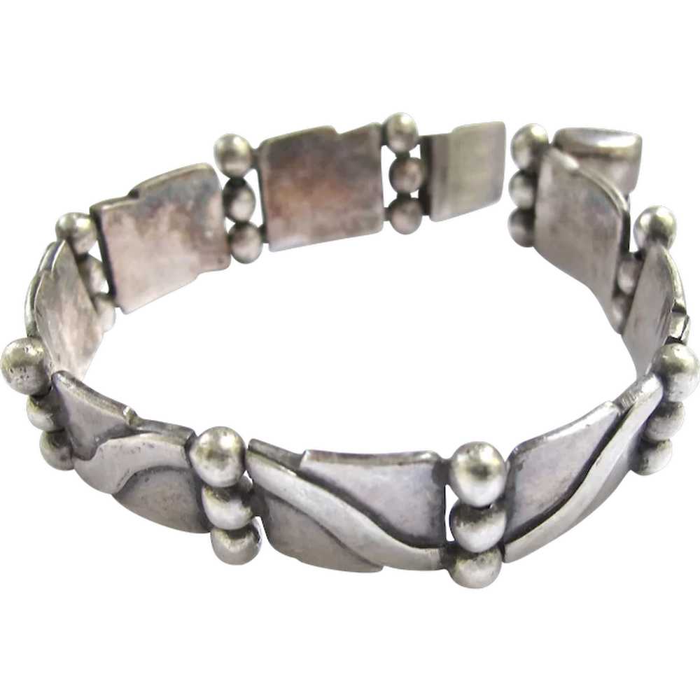 Vintage Hector Aguilar Taxco Silver Bracelet - Bo… - image 2