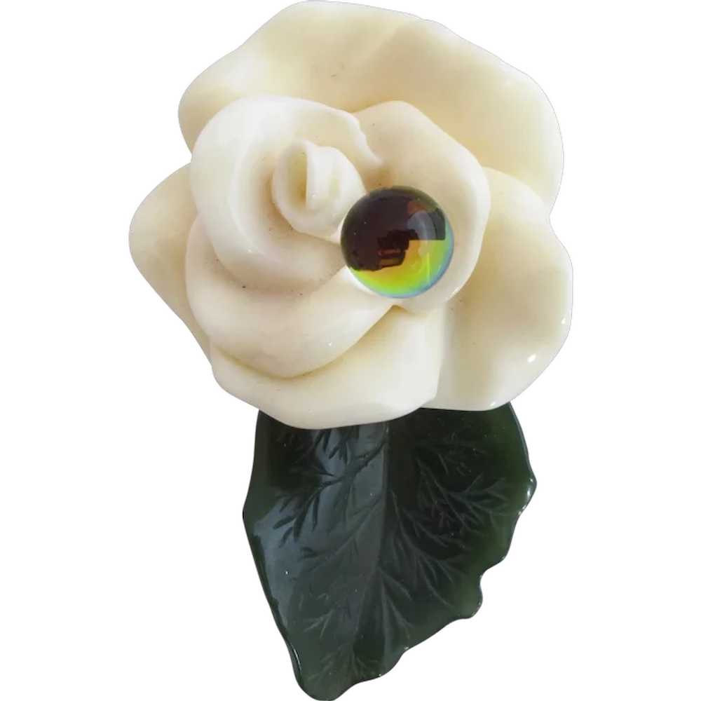 Wendy Gell Lucite Rose Pin - image 1