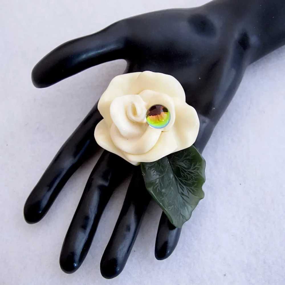 Wendy Gell Lucite Rose Pin - image 4