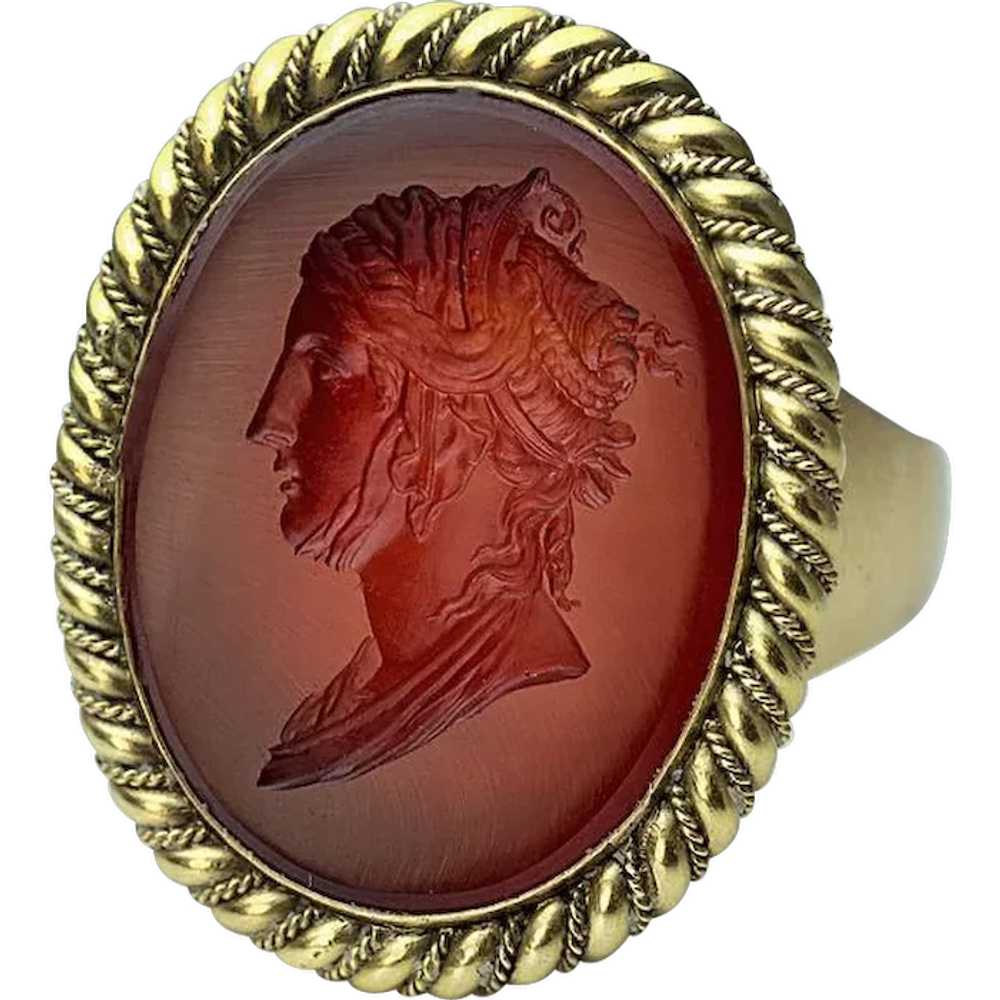 Napoleonic Era Antique Intaglio Signet Ring - image 1