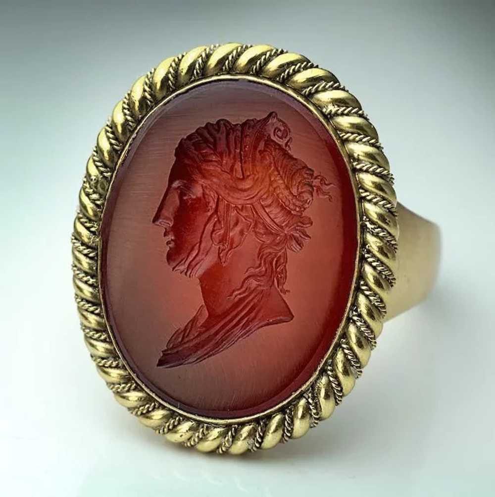 Napoleonic Era Antique Intaglio Signet Ring - image 3