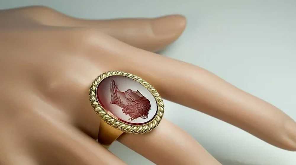 Napoleonic Era Antique Intaglio Signet Ring - image 4