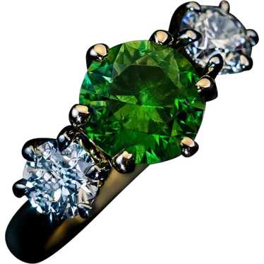 Rare 1.90 Ct Russian Demantoid Diamond Ring - image 1
