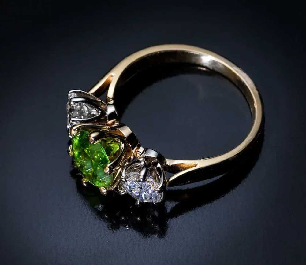 Rare 1.90 Ct Russian Demantoid Diamond Ring - image 4