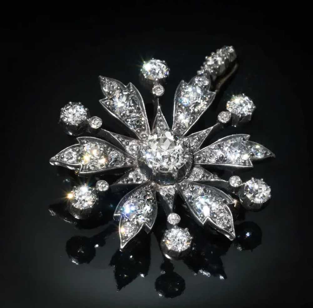 Antique Late 19th Century Diamond Brooch Necklace - image 4