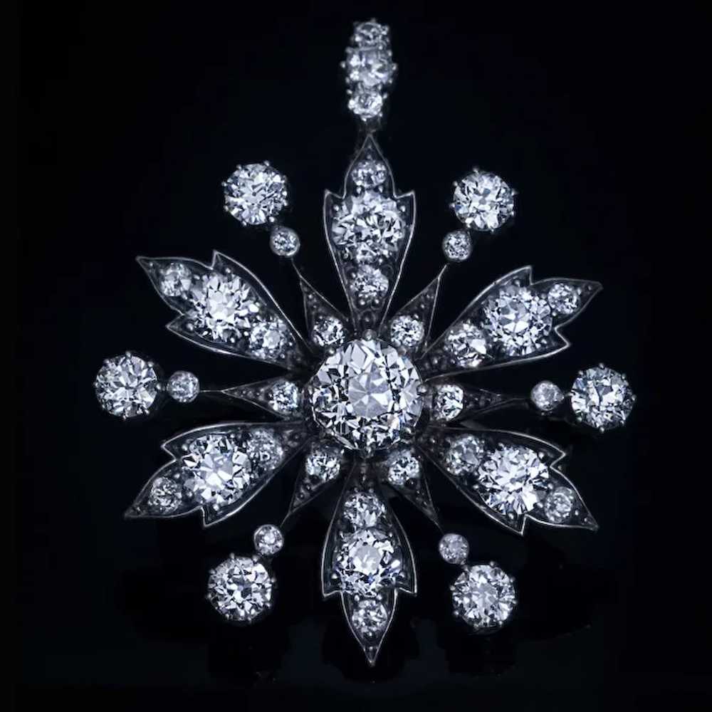 Antique Late 19th Century Diamond Brooch Necklace - image 5