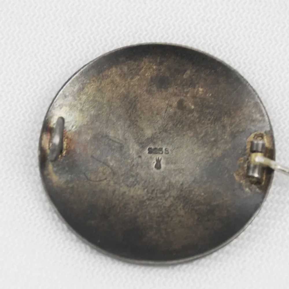Victorian Enamel & Sterling Brooch and Button Set - image 5