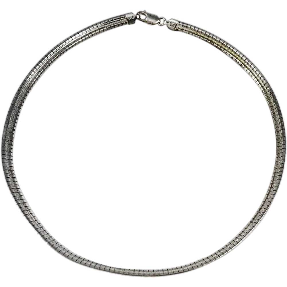 Italian Sterling Silver Cubetto Collar Necklace - image 1