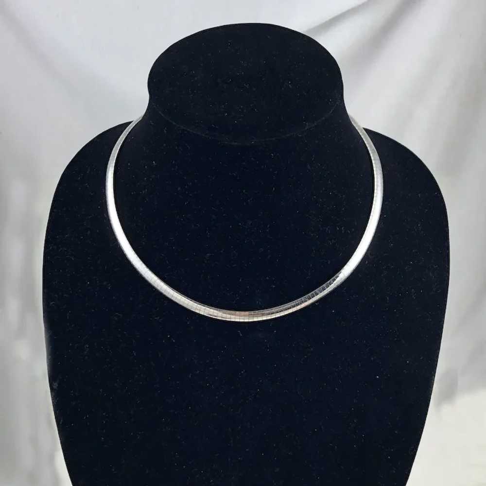Italian Sterling Silver Cubetto Collar Necklace - image 2