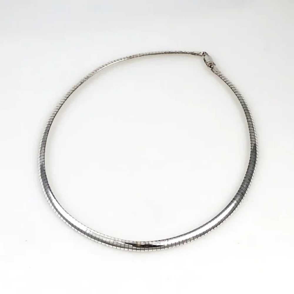Italian Sterling Silver Cubetto Collar Necklace - image 3