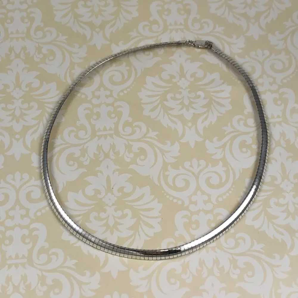 Italian Sterling Silver Cubetto Collar Necklace - image 4