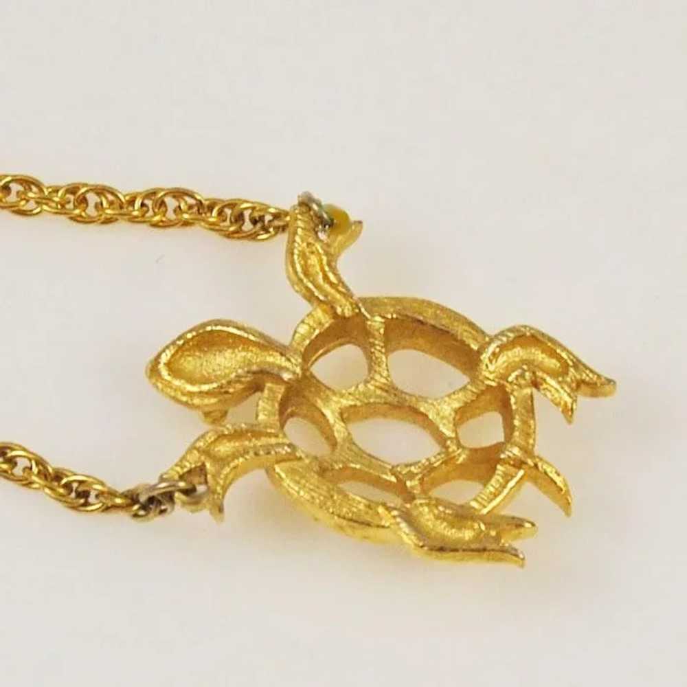 Trifari Gold Turtle Necklace Vintage - image 5