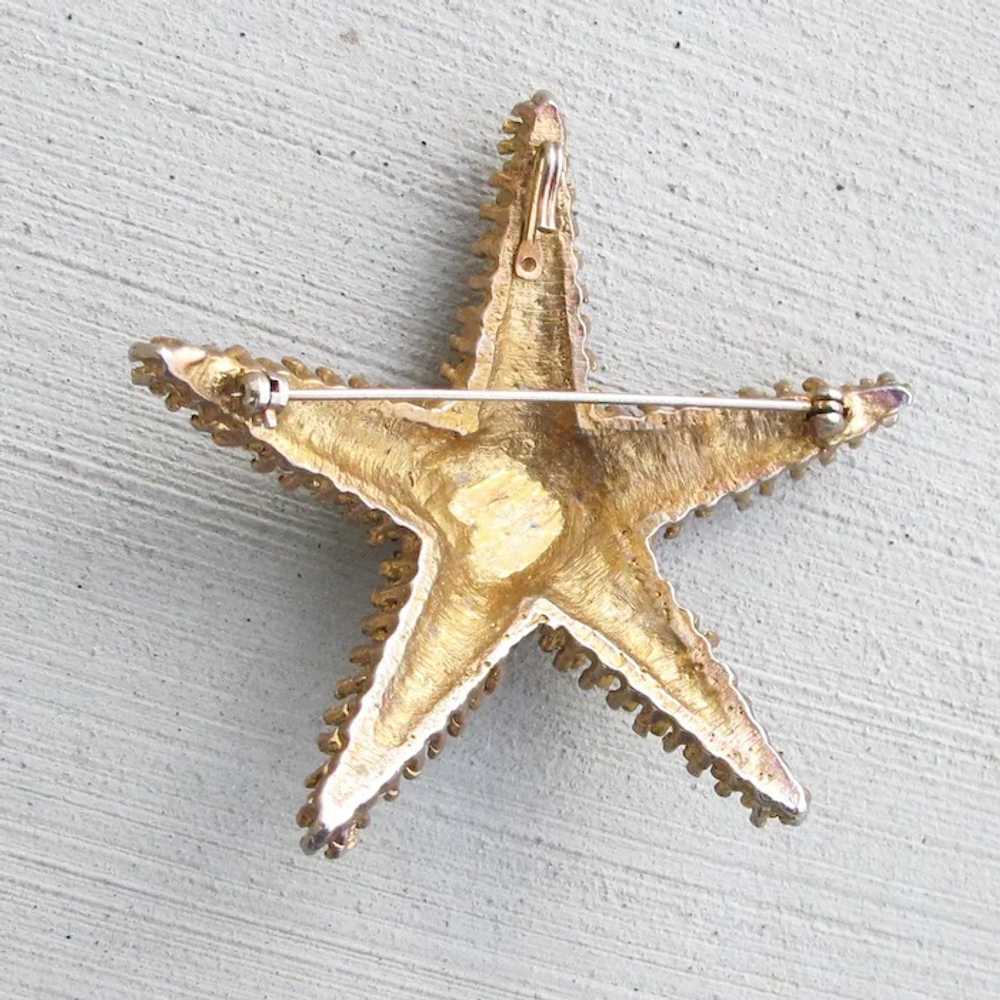 Vintage Starfish Pin Brooch - Gold Tone - image 2