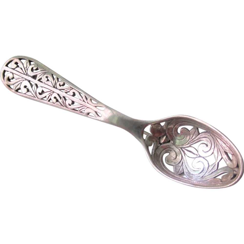 Darling Vintage Sterling Silver Spoon Brooch - image 1
