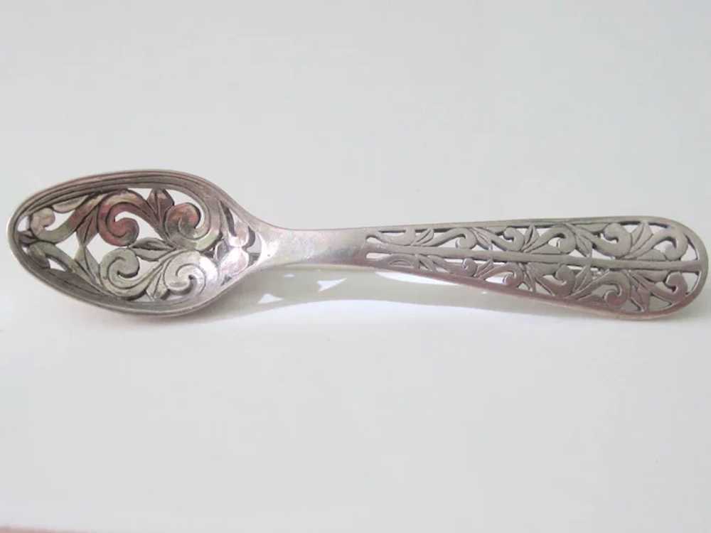 Darling Vintage Sterling Silver Spoon Brooch - image 2