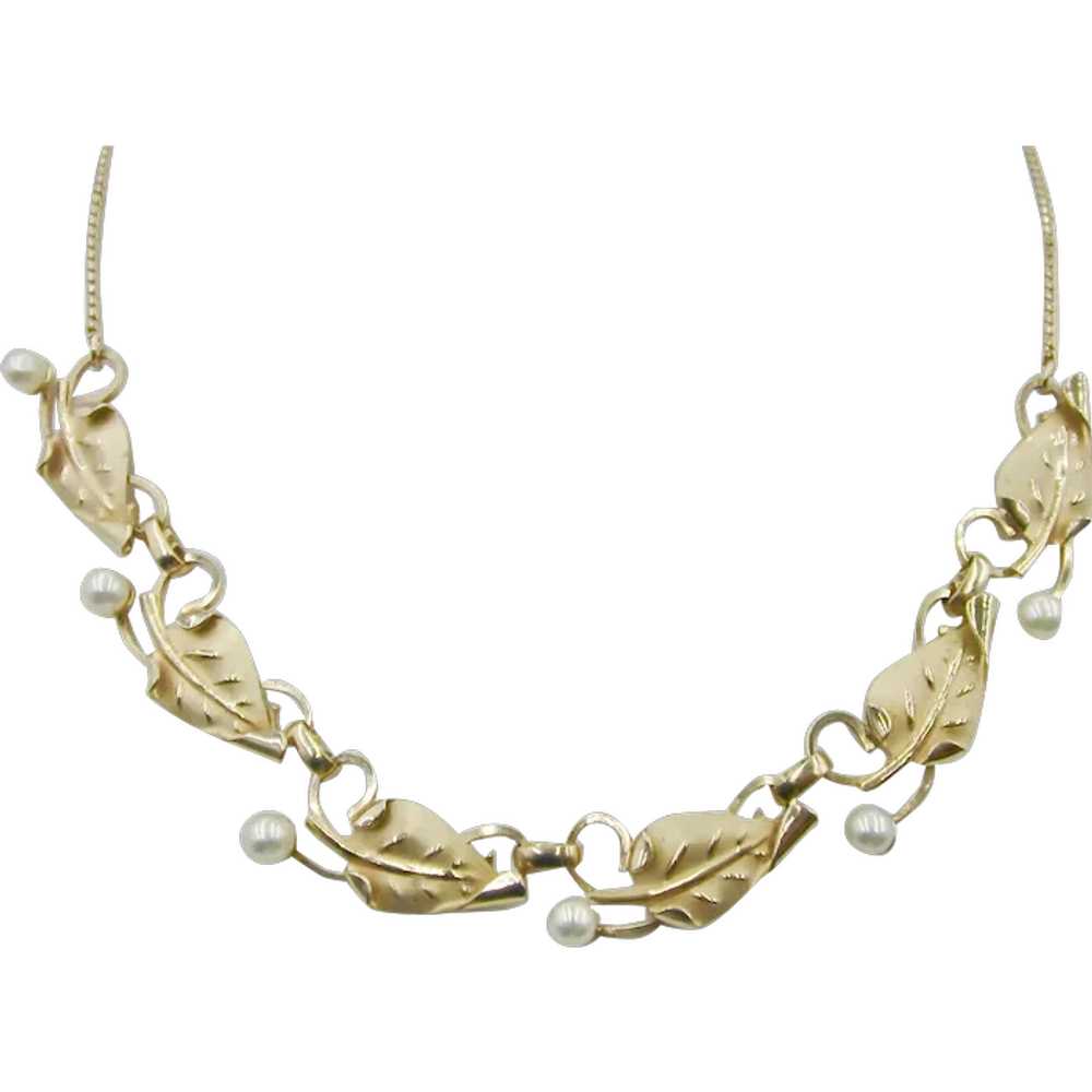 Elegant Vintage 14K-Gold-filled Cultured Pearl Ne… - image 1