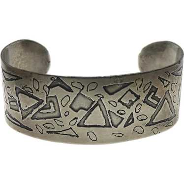 Abstract Modernist Sterling Silver Cuff Bracelet