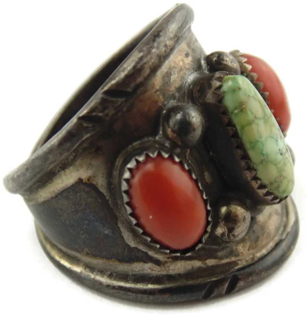 Native American Sterling Silver Mediterranean Red… - image 3