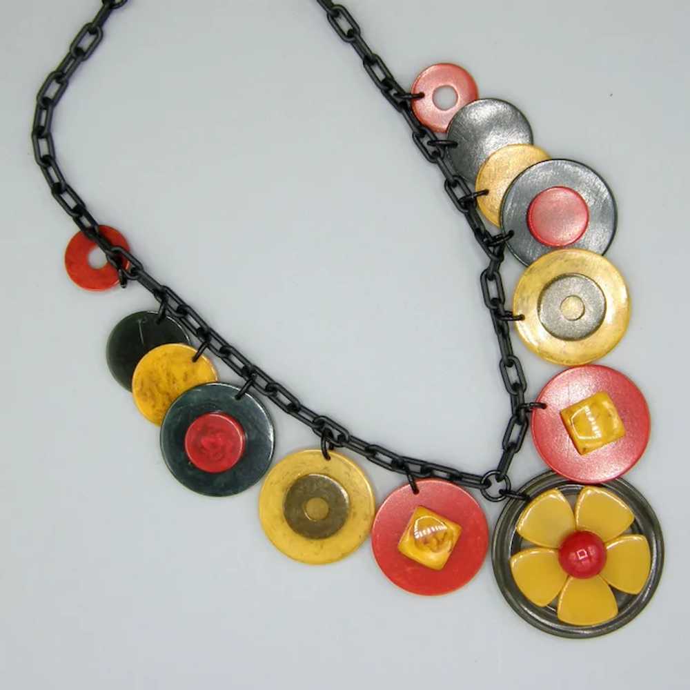 Colourful Bakelite Artisan Necklace - image 2