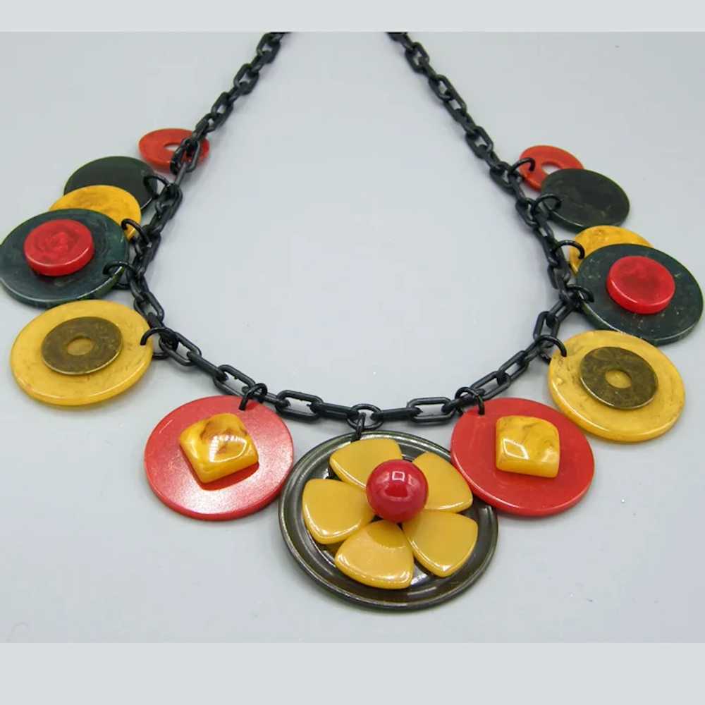Colourful Bakelite Artisan Necklace - image 3