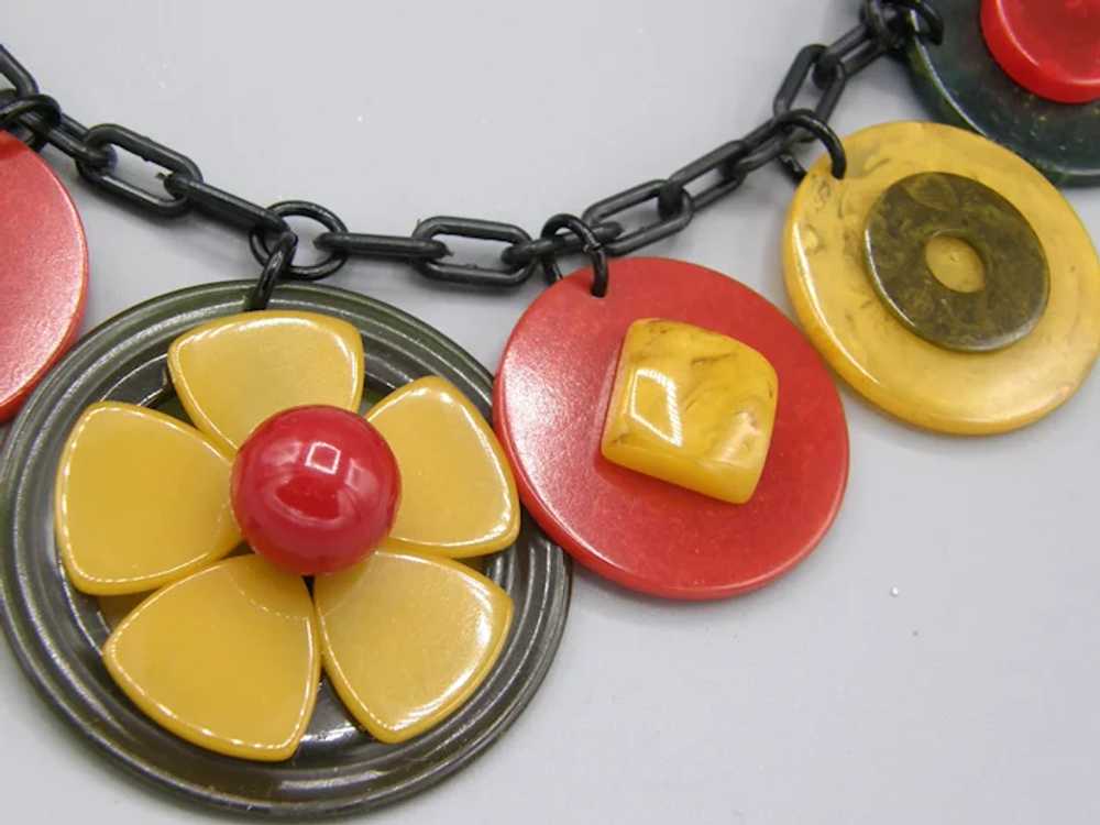 Colourful Bakelite Artisan Necklace - image 4