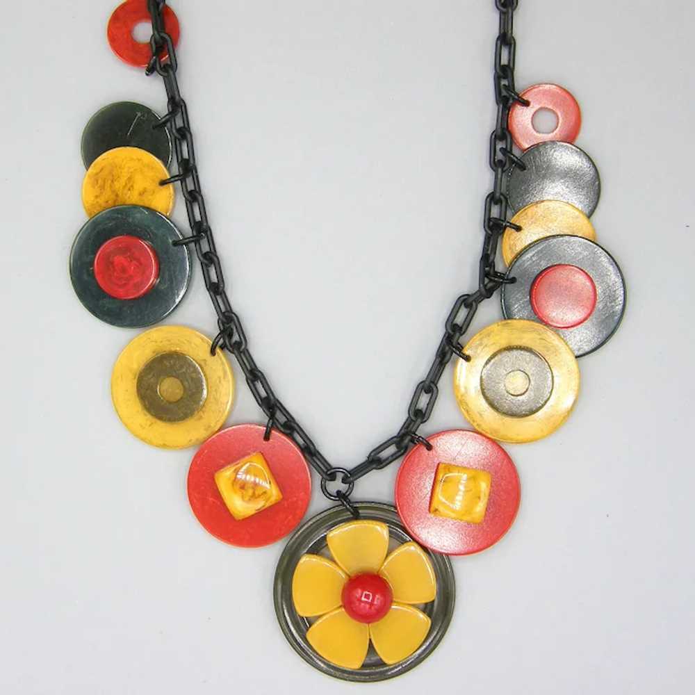 Colourful Bakelite Artisan Necklace - image 7