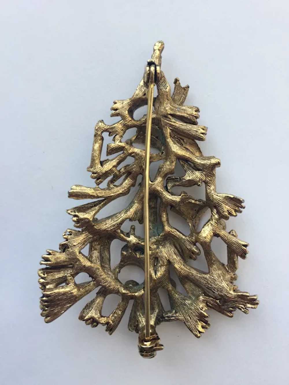 Fabulous, Ornate Vintage Christmas Tree Pin - Boo… - image 2