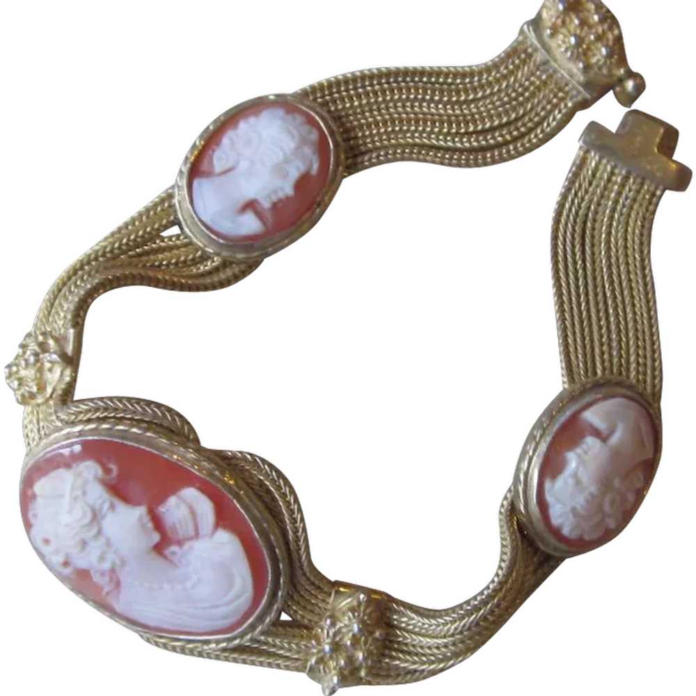 Magnificent Cameo Sterling Bracelet - image 1