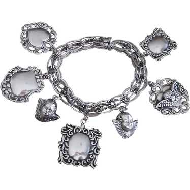 Sterling Love Tokens Vintage Charm Bracelet - image 1